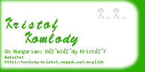 kristof komlody business card